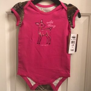 Brand new Carhartt pink and camo onesie